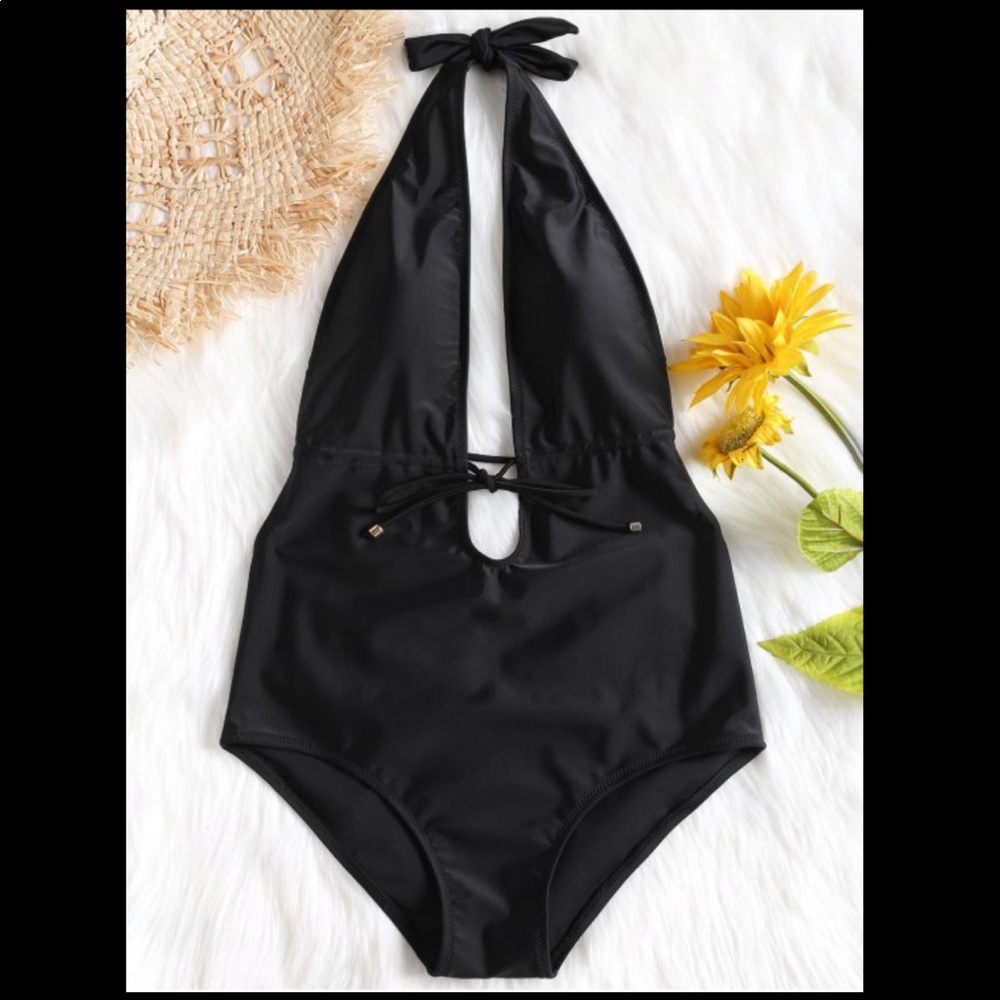 🦋BOGO🦋 DRAWSTRING HALTER ONE-PIECE SWIMSUIT